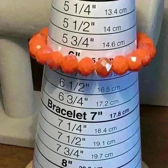 Vintage AB Crystal Orange Stretch Bracelet - Picture 4 of 6
